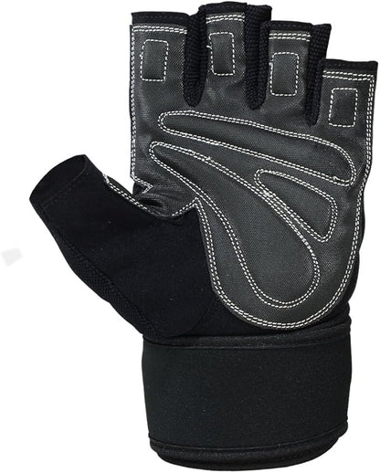 MRX Weight Lifting Pro Level Gloves with 18 Inches Long Wrist Strap Gym Workout Exercise & Fitness in