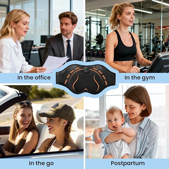Hip Trainer Glute Abs Stimulator Belt, Butt Lifting Machine & Muscle Toner, Muscle Stimulator for Lifting HIPS, Home Workout Equipment for Women