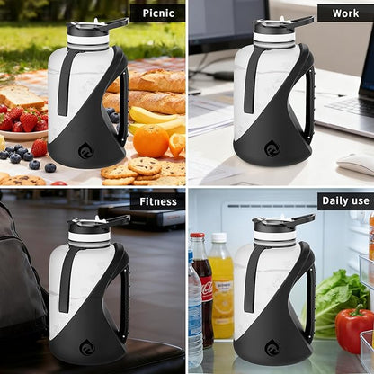 2 Liter Water Bottles ，Bpa-Free,Leakproof，Dishwasher Safe Design，Big Water Bottle with No-Slip Handle for Gym，Sports，Outdoor