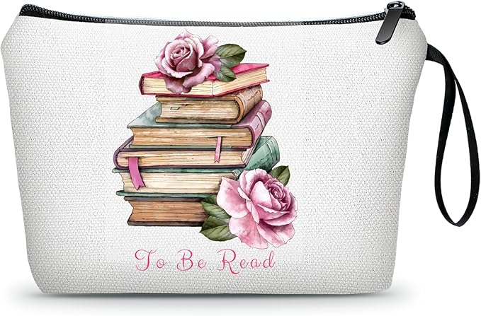 Reading Book Librarian Library Gifts for Women Reader Bookworm People Who Like to Read Nerd Club Literary Friend Sister Unique Makeup Cosmetic Bag