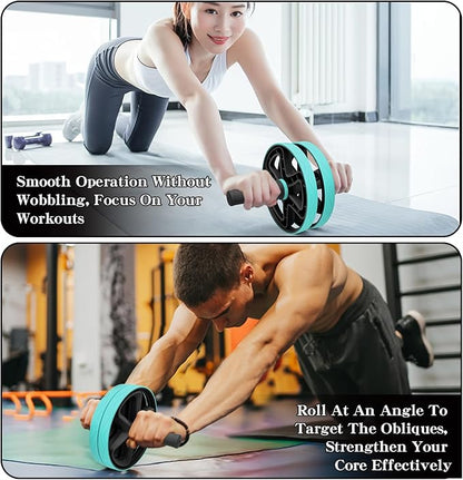 Ab roller wheel abdominal exercise core workout weight loss no noise easy to assembling light weight perfect home gym equipment for men & women