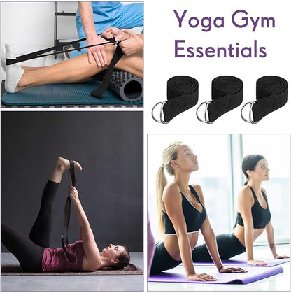 Jerify Yoga Strap for Stretching Bulk 6ft Exercise Stretch Band with Metal D Ring Adjustable Pilates Non Elastic Yoga Belt for Women Men Physical Fitness Gym Workout Dance