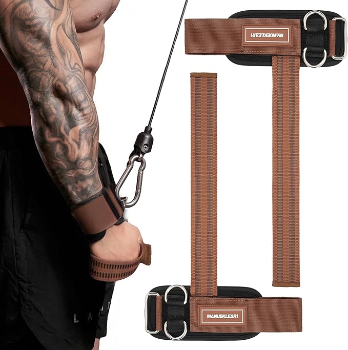 MANUEKLEAR Non-Slip Wrist Straps for Weightlifting Deadlifting, Gym Lifting Straps with D Rings for Cable Machine Workout, 10mm Neoprene Padded Weight lifting Wrist Wraps for Men Women