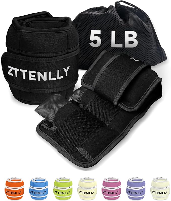 Adjustable Ankle Weights for Women Men and Kids | 1 Pair 5 10 15 18 20 Lbs Leg Wrist Ankle Weight Straps for Yoga, Walking, Running, Aerobics, Gym, Dance, Pilates, Cardio