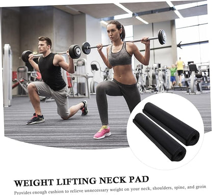 Kisangel 2pcs Thick Barbell Pad Squat Cushion with Neck and Shoulder Protection Ergonomic Weightlifting Cover for Squats Lunges Hip Thrusts High Grip Non Slip Support for Comfortable