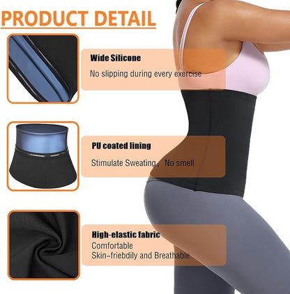 huiming Sauna Suit Waist Trimmer for Women Waist Trainer sweat band for stomach Belt Lower Belly Plus Size