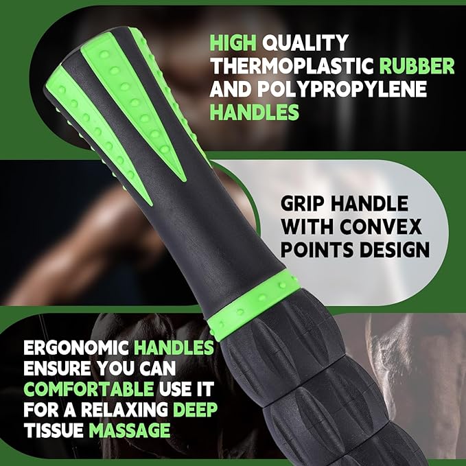 Massage Roller Stick,Muscle Roller Stick for Athletes,Liposuction Massage Roller for Lymphatic Drainage, for Relief Muscle Soreness, Trigger Points, Help Runner Legs, Back Recovery by INSCOOL