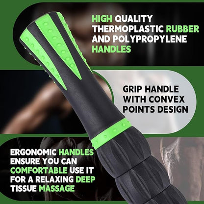 Massage Roller Stick,Muscle Roller Stick for Athletes,Liposuction Massage Roller for Lymphatic Drainage, for Relief Muscle Soreness, Trigger Points, Help Runner Legs, Back Recovery by INSCOOL