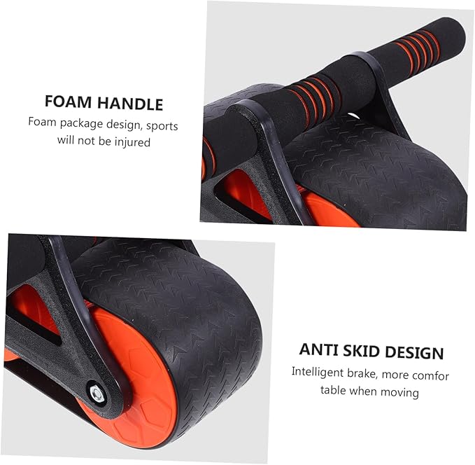 Ab Wheel Roller for Core Workout Triangular Stability Abdominal Muscle Trainer Wheel with Ergonomic Handle Fat Burning Exercise Equipment for Home Gym and Office Endurance Training