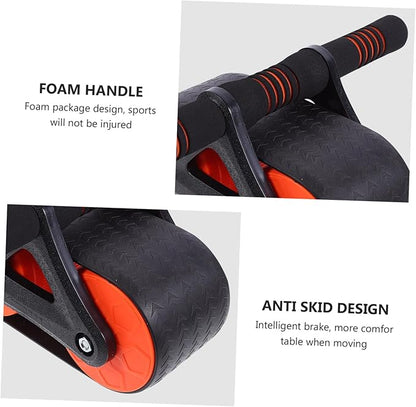 Ab Wheel Roller for Core Workout Triangular Stability Abdominal Muscle Trainer Wheel with Ergonomic Handle Fat Burning Exercise Equipment for Home Gym and Office Endurance Training