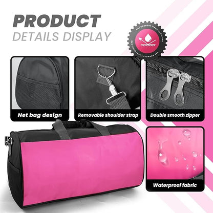 C&F BOGMOST Travel Duffel Bag Large Foldable Waterproof Gym Bag for Gym Beach Swim Bag Men Women Duffle Bag Lightweight Oxford Cloth Sports Bags-Pink