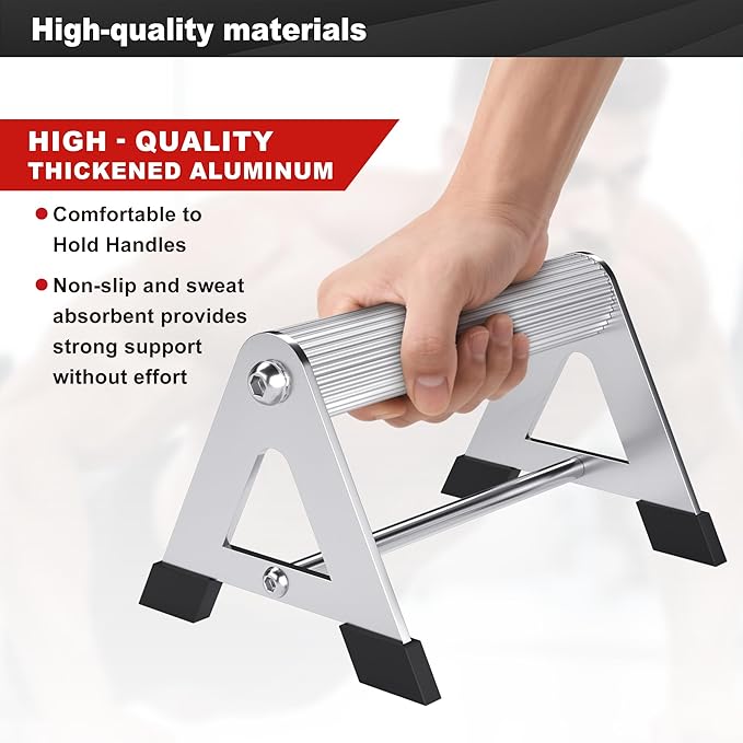 Push Up Bar - Heavy-Duty Stainless Steel Pushup Stands with Non-Slip Base, 500LB Capacity, Portable Home Gym Equipment for Strength Training & Floor Workouts