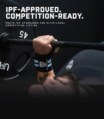 Gymreapers Weightlifting Wrist Wraps (IPF Approved) 18" Professional Quality Wrist Support with Heavy Duty Thumb Loop - Best Wrap for Powerlifting Competition, Strength Training, Bodybuilding