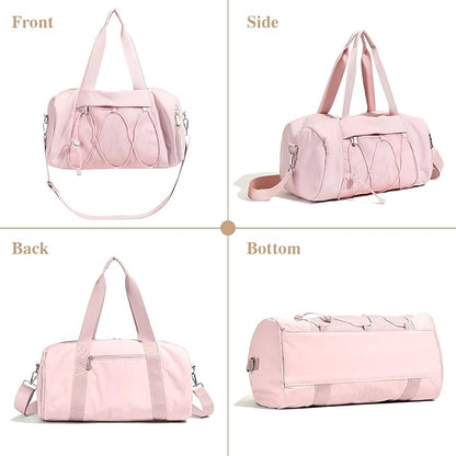 Small Gym Bag for Women, Travel Duffle Bag Carry On Weekender Bag with Shoe Compartment Overnight Gym Tote Personal Item Bag for Men