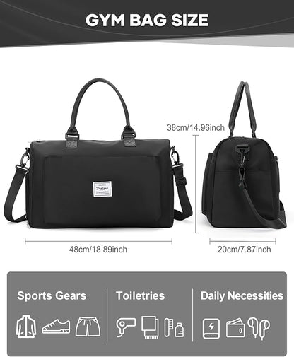 Gym Bag Womens,Travel Duffel Carry on Bag Sport Tote Bag Weekend Overnight Bag