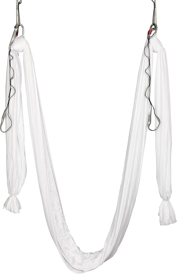 HECASA Aerial Silks Yoga Swing Set, Aerial Yoga Hammock w/Daisy Chain for Home, Inversion Exercises, Strength Training and Starter Kit
