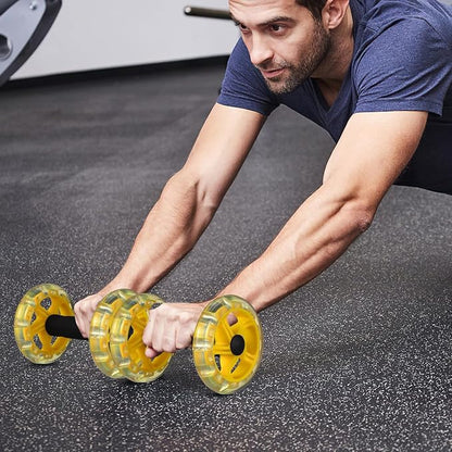 Exercise Ab Roller Wheel Tummy Weight Equipment Abdominal Roller Hand Weights Dumbbell for Yellow Fitness Device