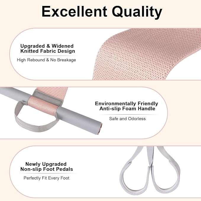 Fabric Resistance Band with Handles,Non-Slip Foot Pedal Puller Resistance Band for Legs & Glutes Working Out