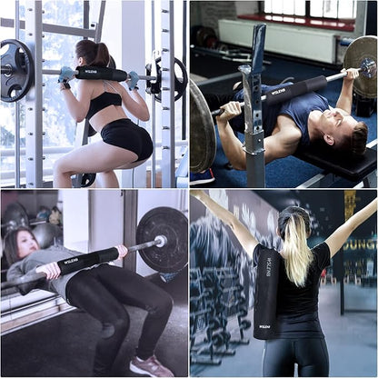 Barbell Pad Set for Squats Hip Thrusts, Barbell Weight Set Neck and Shoulder Protective Cushion Pad with 2 Gym Ankle Straps Booty Resistance Bands for Standard Bars Cable Machine