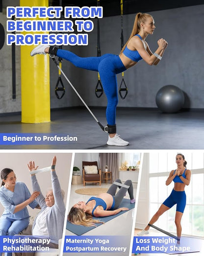 Resistance Bands Set – Resistance Band and Adjustable Ankle Exercise Bands with Cuffs Great Equipment for Training