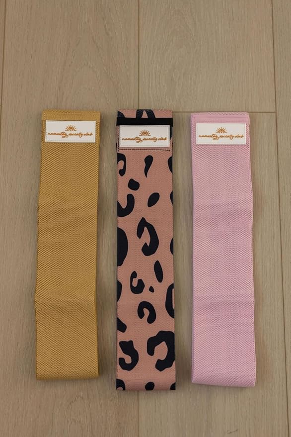Tri-Set Resistance Bands, Luxury Premium Exercise Bands with Non-Slip Design, 3 Resistance Levels, Workout Booty Bands