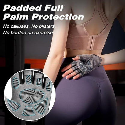 Workout Gloves for Women Men, Lightweight Weight Lifting Glove Breathable Fingerless Gym Gloves, Exercise, Fitness, Training, Cycling