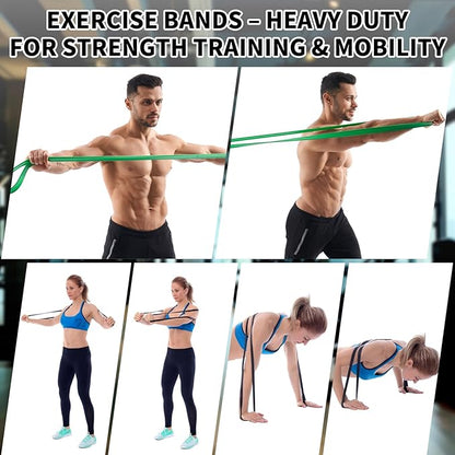 TOPOKO Resistance Bands Set of 5 – Pull Up Assistance Bands for Men & Women, Heavy Duty Workout Bands for Exercise, Strength Training, Stretching, Physical Therapy, Home & Gym