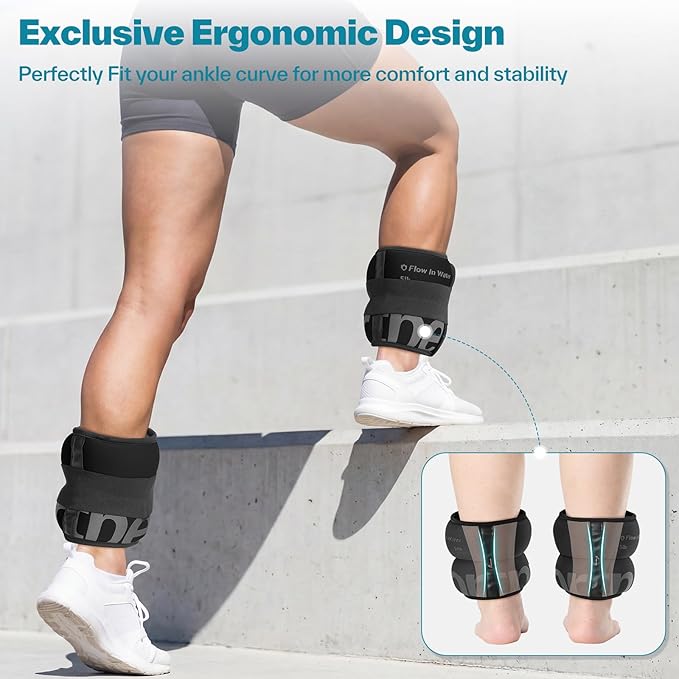 Sportneer Ankle Weights for Men Women Strength Training, 4/10 lbs Pair Leg Weights Set Comfortable and Soft Perfect for Dancing Running Walking Fitness Workout