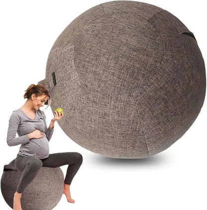 Yoga Ball Cover - Pilates Exercise Yoga Ball Cover, Anti Scratch Exercise Ball Cover with Handle for 55/65/75cm Birthing Ball, Stability Ball, Balance Ball (Without Ball)