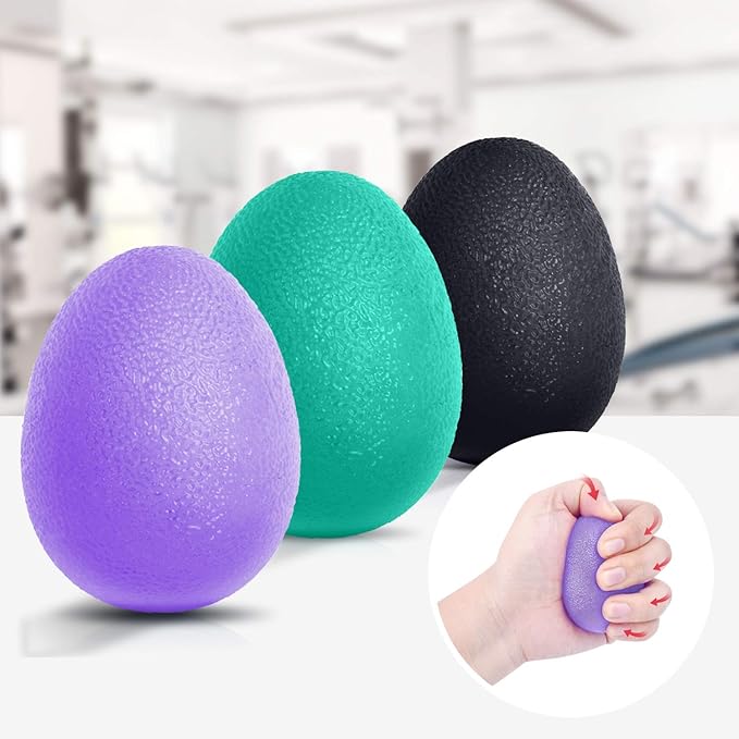 Peradix Hand Grip Strength Trainer, Stress Relief Ball, Wrist Rehab Therapy Hand Grip Equipment Ball Squishy Tools - Set of 3 Finger Resistance Exercise Squeezer