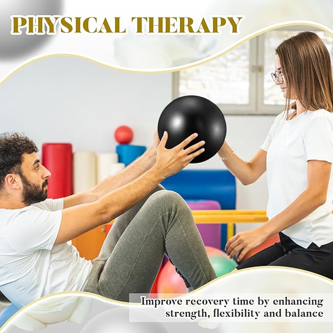 Sotiff 20 Pcs 9 Inch Pilates Ball Bulk Exercise Pilates Ball Mini Yoga Balls Therapy Core for Stability Barre Training Stretching Physical Posture Training Gym Workout with Inflation Tube
