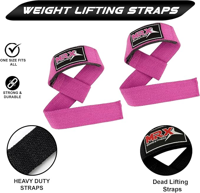 MRX Weight Lifting Bar Strap for Gym Workout Training Bodybuilding Deadlift Padded Straps Men/Women