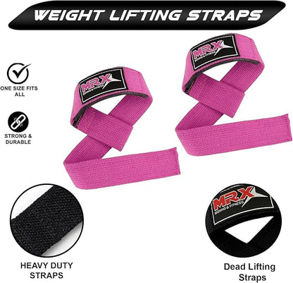 MRX Weight Lifting Bar Strap for Gym Workout Training Bodybuilding Deadlift Padded Straps Men/Women