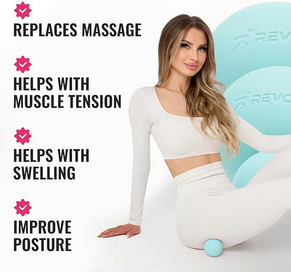 3 in 1 Massage Ball Set - Lacrosse Balls for Myofascial Release, Back Pain Relief, Face Fitness, Trigger Points, Yoga, Physical Therapy, Muscle Recovery and Soft Deep Tissue Massage (Turquoise)