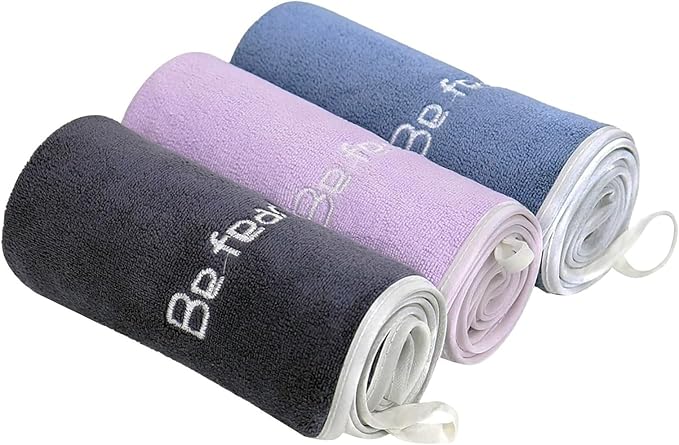 Gym Towels Microfiber Super Soft Towel for Yoga Fitness, Sports, Workout, Quick-Drying Cycling Towels（14x29inches, Grey+Blue+Purple)