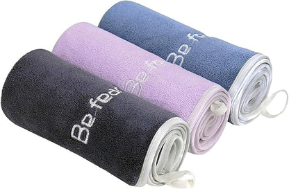 Gym Towels Microfiber Super Soft Towel for Yoga Fitness, Sports, Workout, Quick-Drying Cycling Towels（14x29inches, Grey+Blue+Purple)