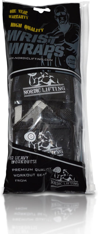 Nordic Lifting Wrist Wraps (2 Pairs) – Lifting Wrist Wraps with Thumb Loop for Weightlifting, Powerlifting & CrossFit – Durable Wrist Support Straps for Men & Women – Gym Essentials for Heavy Lifts