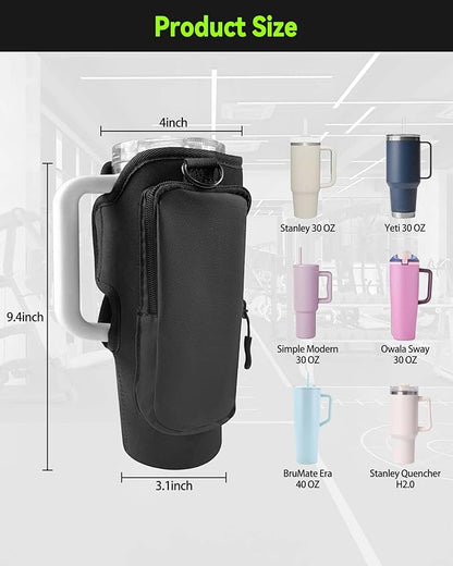 Magnetic Gym Bag for Men and Women, Magnetic Water Bottle Holder for Stanley, Small Gym Bag, Gym Gifts for Women and Men (Black, <30 OZ)