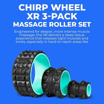 Chirp Wheel XR 3P Massage Roller Set - 10” Acupressure, 6” Knot-Kneading Thumb, 4” Neck & Headache Tension Relief, High Density Foam Massage Rollers for Back & Neck Pain, 500lbs Capacity, Mint