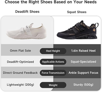 MANUEKLEAR Deadlift Shoes - Weight Lifting Shoes for Men Women - Weightlifting Squat Shoes Fitness Cross-Trainer Barefoot Gym Training Sneakers