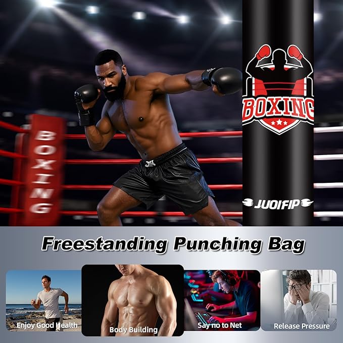 Upgraded Heavy Freestanding Punching Bag for Adults Teens, 70” Standing Punching Bag Kicking Bag Heavy Bag, Women Men Kickboxing Bags for Training MMA Fitness Home Gym
