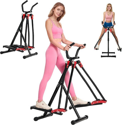 Air Walker Exercise Machine, Space Walker Elliptical Trainer with LCD Display, Adjustable Resistance for Home Use, Foldable Elliptical Whole Body Cardio Workout Equipment