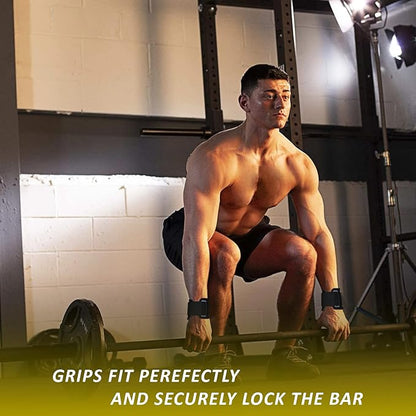Weight Lifting Hooks, Non-Slip Rubber Coated Grips, 7mm Neoprene Wrist Support Padding, Power Lifting Barbell Rows Dead Lifts Chin Pull Up Fitness Strength Training Straps Gym Workout Straps