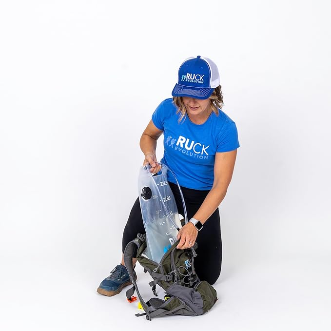 HydroRuck Pro Water Weight Bag for Rucking, 25 lbs Capacity, with Hydration Tube and Wide-Mouth Fill