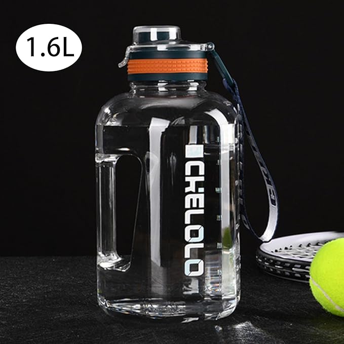 75 Oz Gym Water Bottle, Bpa Free Clear Plastic Water Bottle with Time Marker,Wide Mouth Reusable Large Plastic Water Bottles for Gym Home Hiking Outdoors Workout Camping Sports Travel
