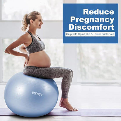 XPRT Fitness Exercise Ball (55/65/75cm) - Yoga Ball for Home Gym Workout, Physical Therapy, Balance, Stability Training - Office Ball Chair with Quick Pump (5 Colors)