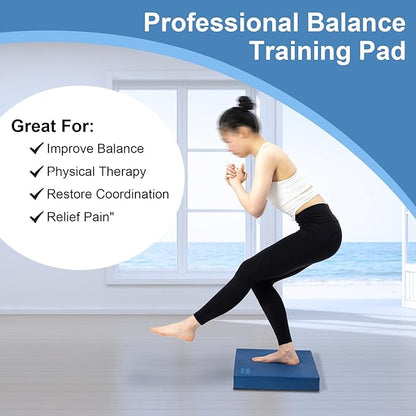 StrongTek Balance Trainer Set – Foam Stability Pad + Hedgehog Balance Pods for Rehab, Core, and Agility Workouts