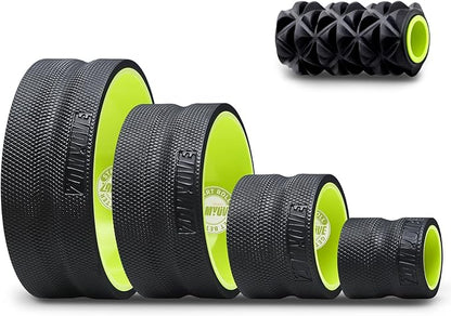 Back Roller Wheel - 5 Pack Yoga Foam Roller for Physical Therapy & Back Stretcher, Deep Tissue Massage for Pain Relief & Stretching | Green.
