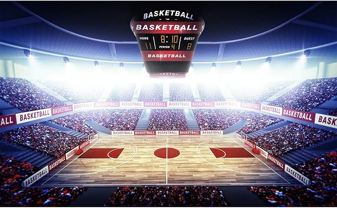 Basketball Stadium Backdrop Basketball Stage Arena Photography Background Sports Basketball Fans Party Backdrop Decors Basketball Stadium Arena Match Games Background Decorations Props 20x10ft