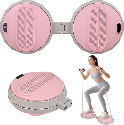 Waist Twister Machine, Foldable Portable Exercise Twist Board for Women Men, Noiseless Ab Twister for Home Gym Equipment, 618 lbs Capacity | Track Reps